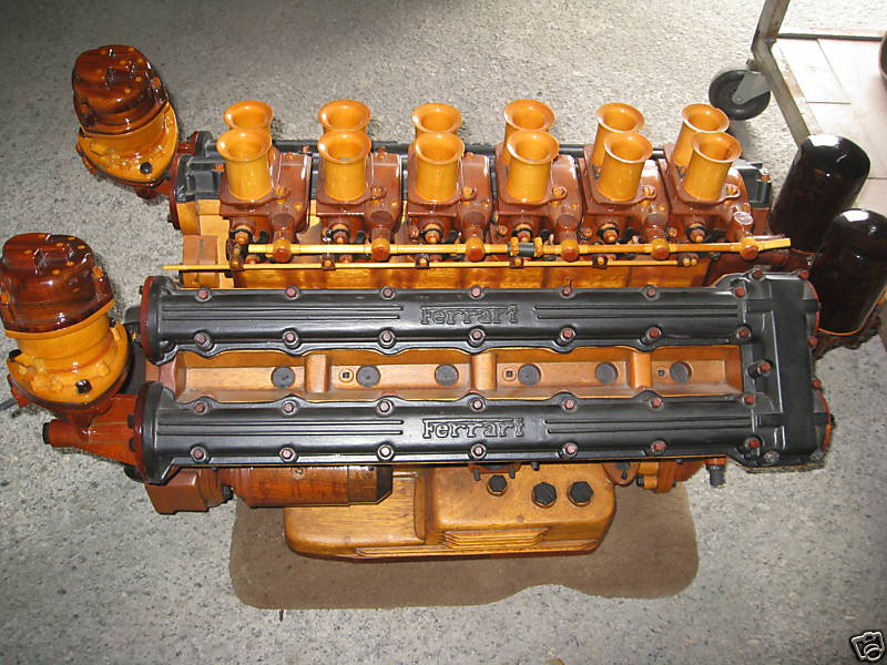Illustration for article titled Amazing Hand-Built Wooden Ferrari Engine On eBay